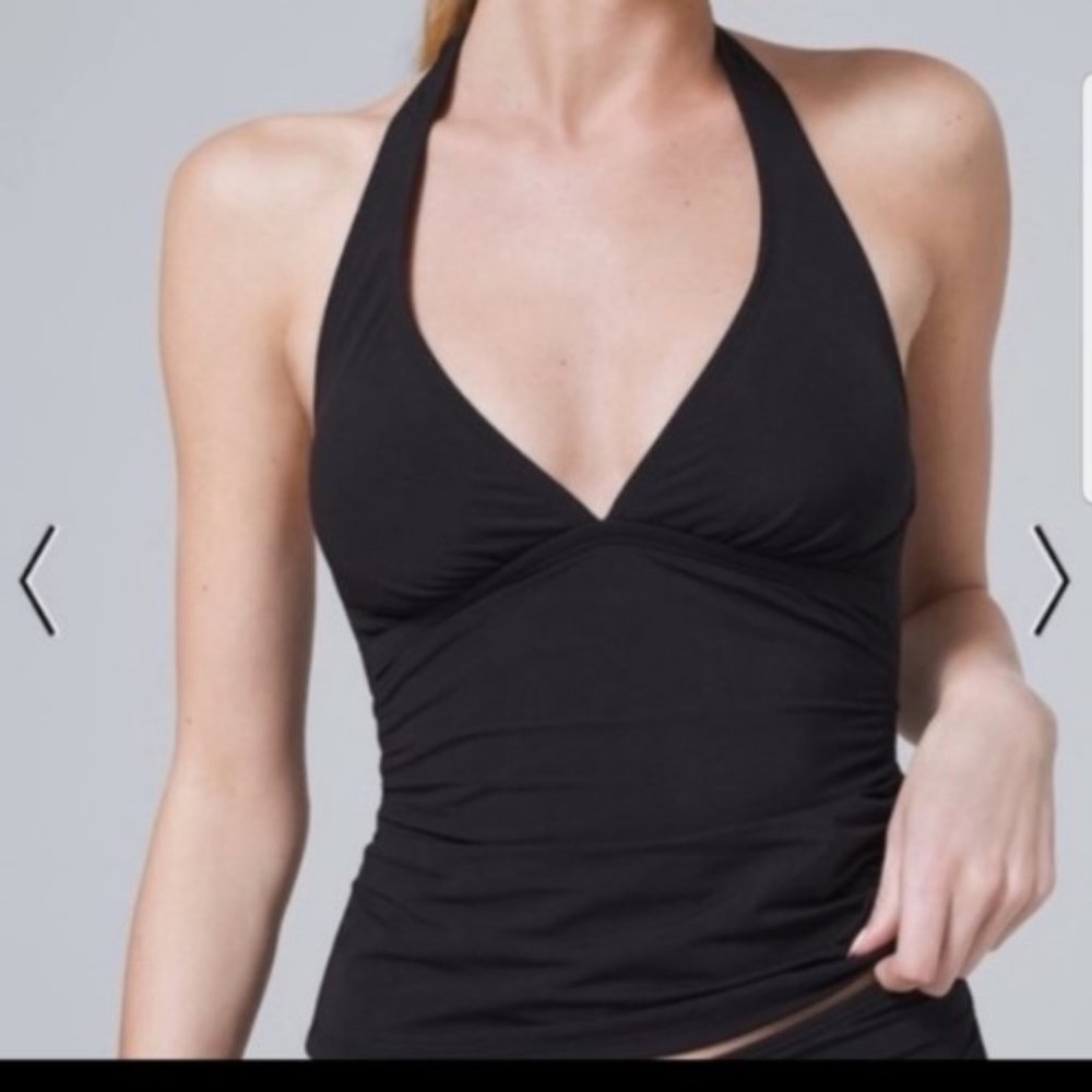 NWT MOD BOD Cassy black halter swim tankini top New - Picture 4 of 5